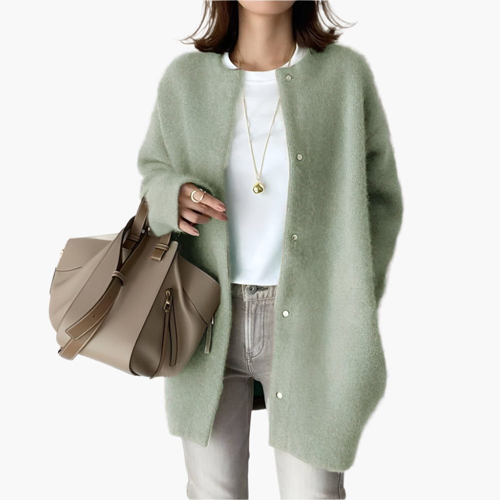 Damen Strickjacke im lässigen Oversize-Stil für Alltag und Büro