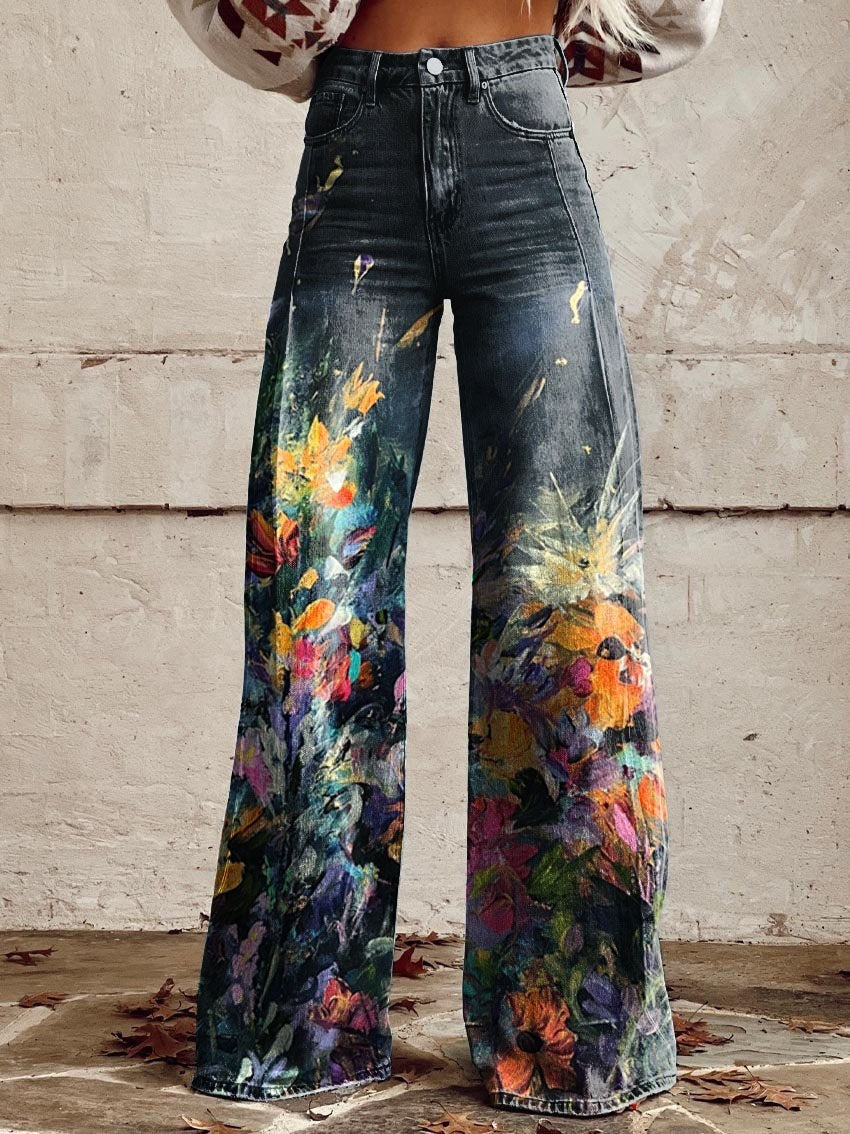 Lucy – Weit geschnittene Damenhose mit 3D-Digitaldruck