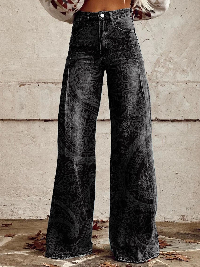 Lucy – Weit geschnittene Damenhose mit 3D-Digitaldruck