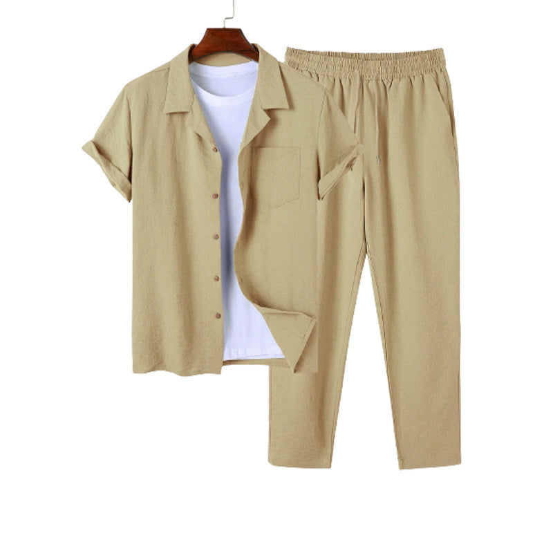 Chris – Digitales Baumwoll- und Leinenhemd Outfit