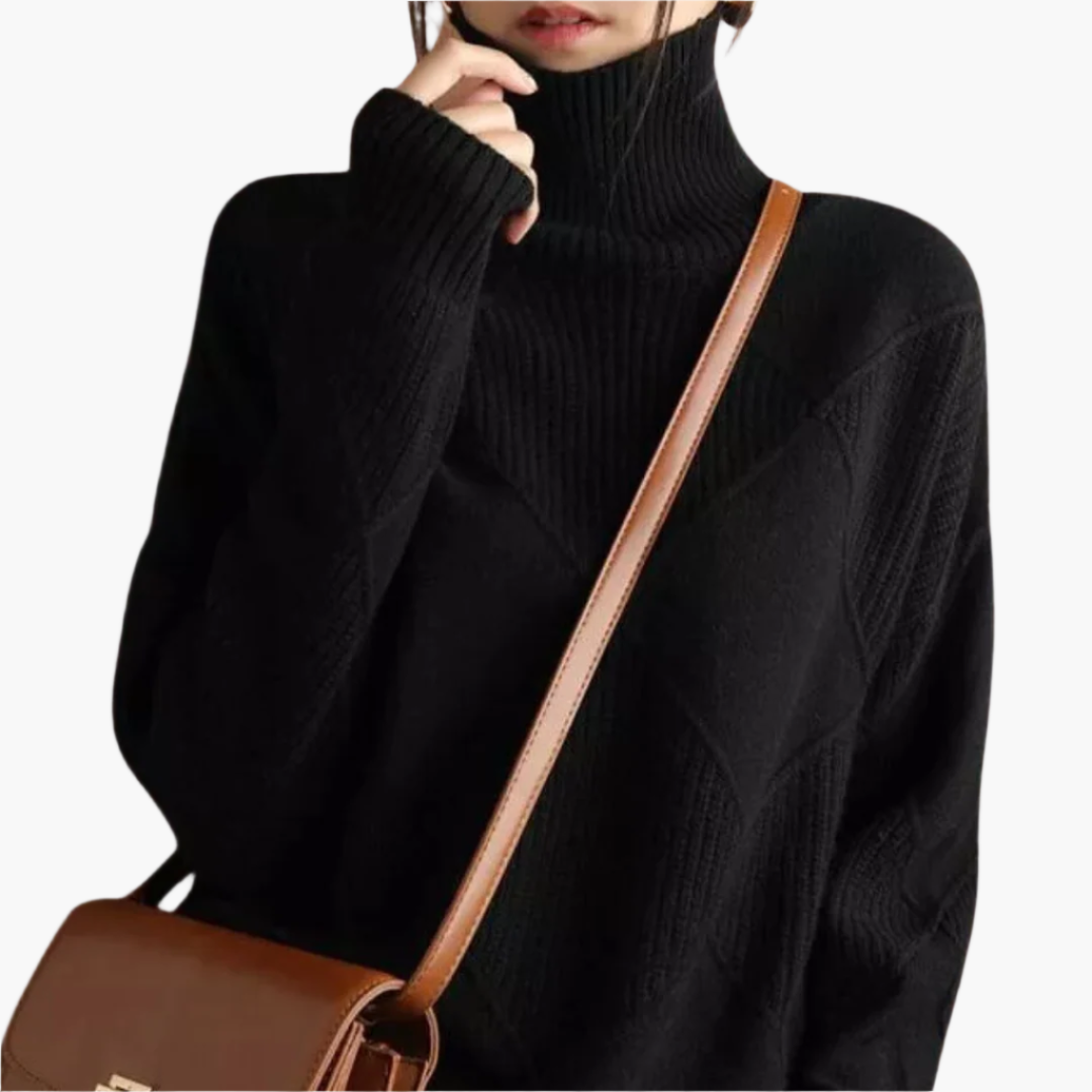 Damen Strickpullover im modernen Rautenmuster – Stilvoller Freizeitpulli für Alltag und Büro