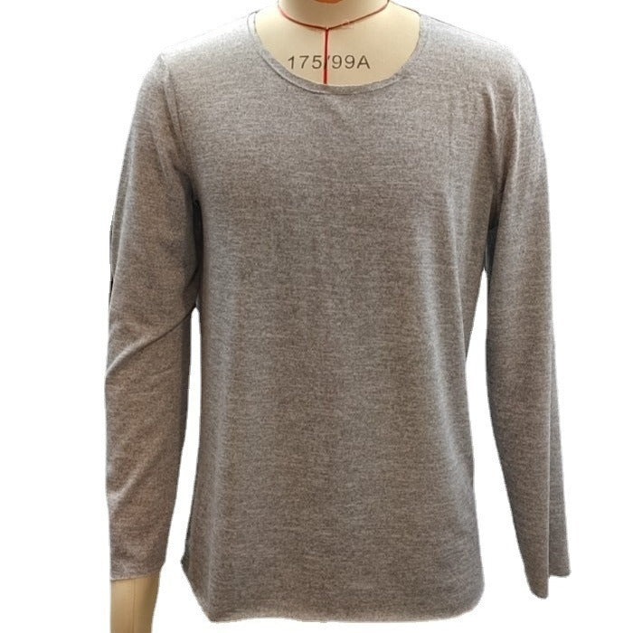 Herren Strickshirt mit weitem Rundhalsausschnitt – Lässiges Langarm-Oberteil im Vintage-Look