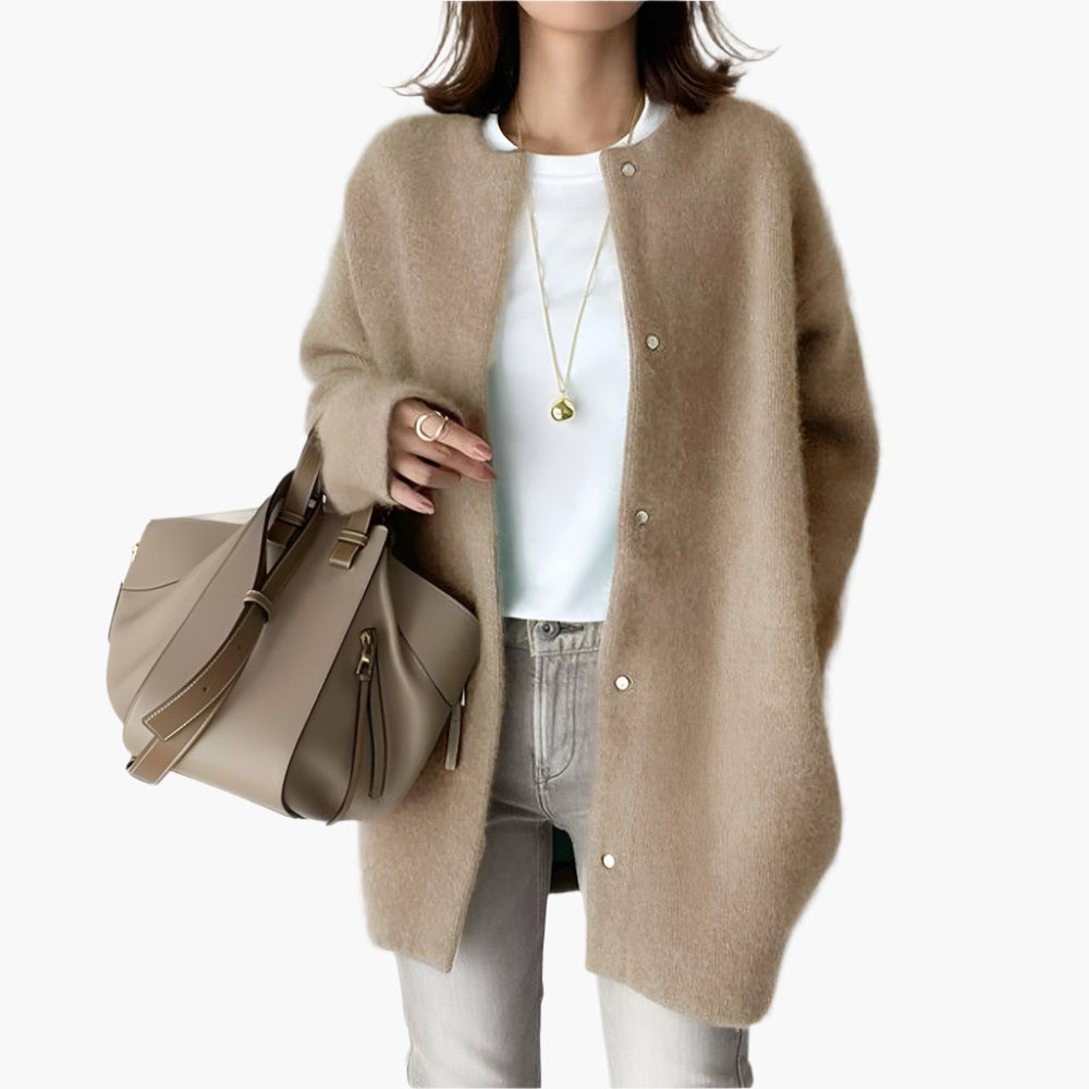 Damen Strickjacke im lässigen Oversize-Stil für Alltag und Büro