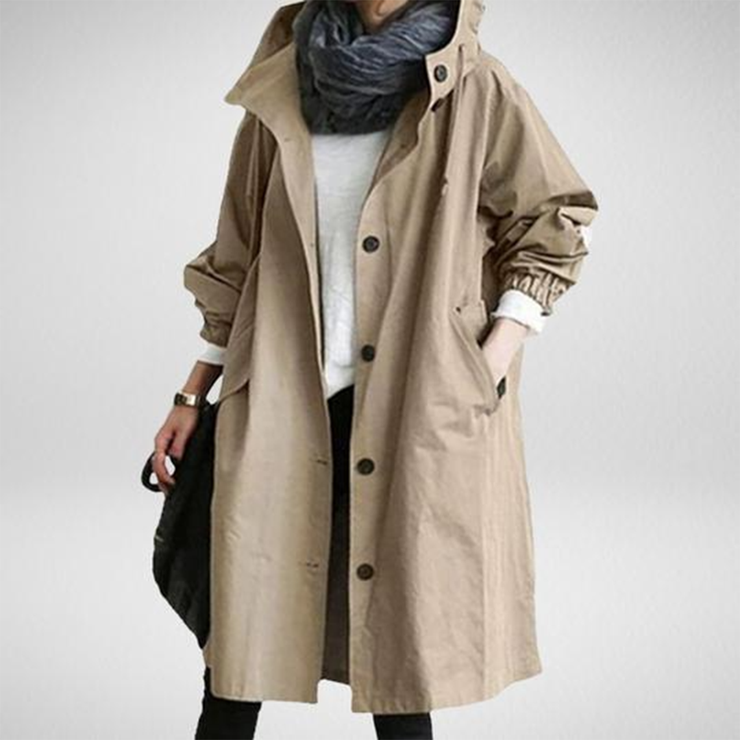 Damen Lange Regenjacke – Modischer Allwetter-Mantel für Alltag und Outdoor