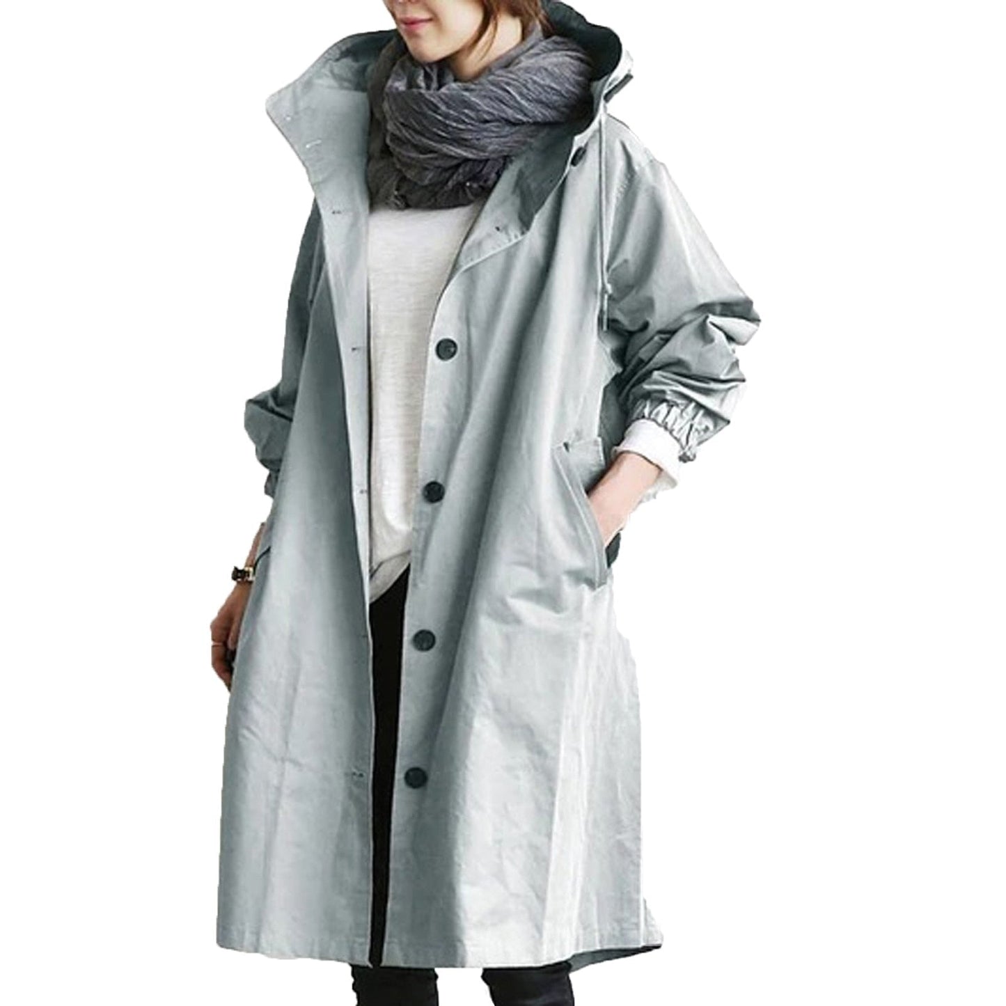 Damen Lange Regenjacke – Modischer Allwetter-Mantel für Alltag und Outdoor