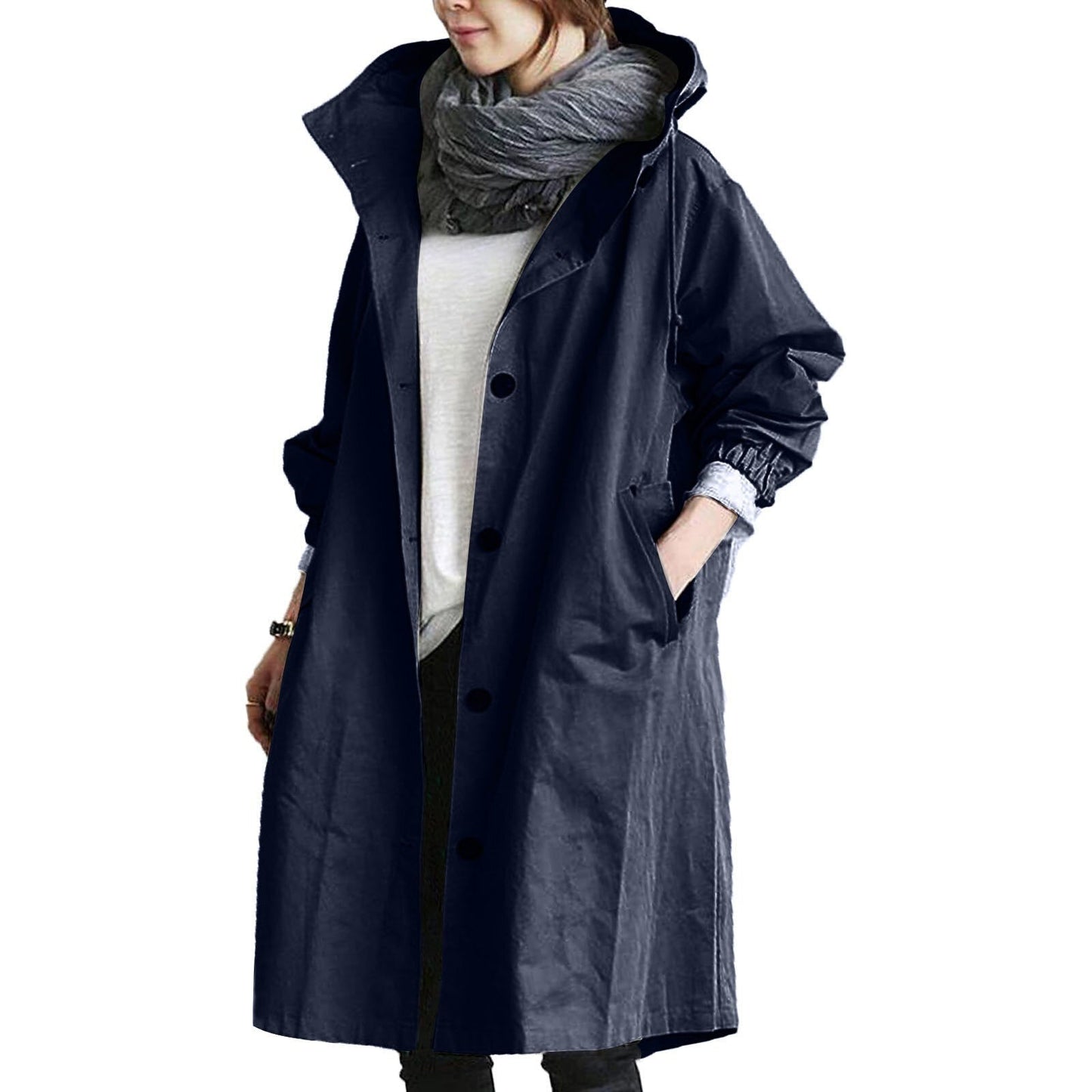 Damen Lange Regenjacke – Modischer Allwetter-Mantel für Alltag und Outdoor