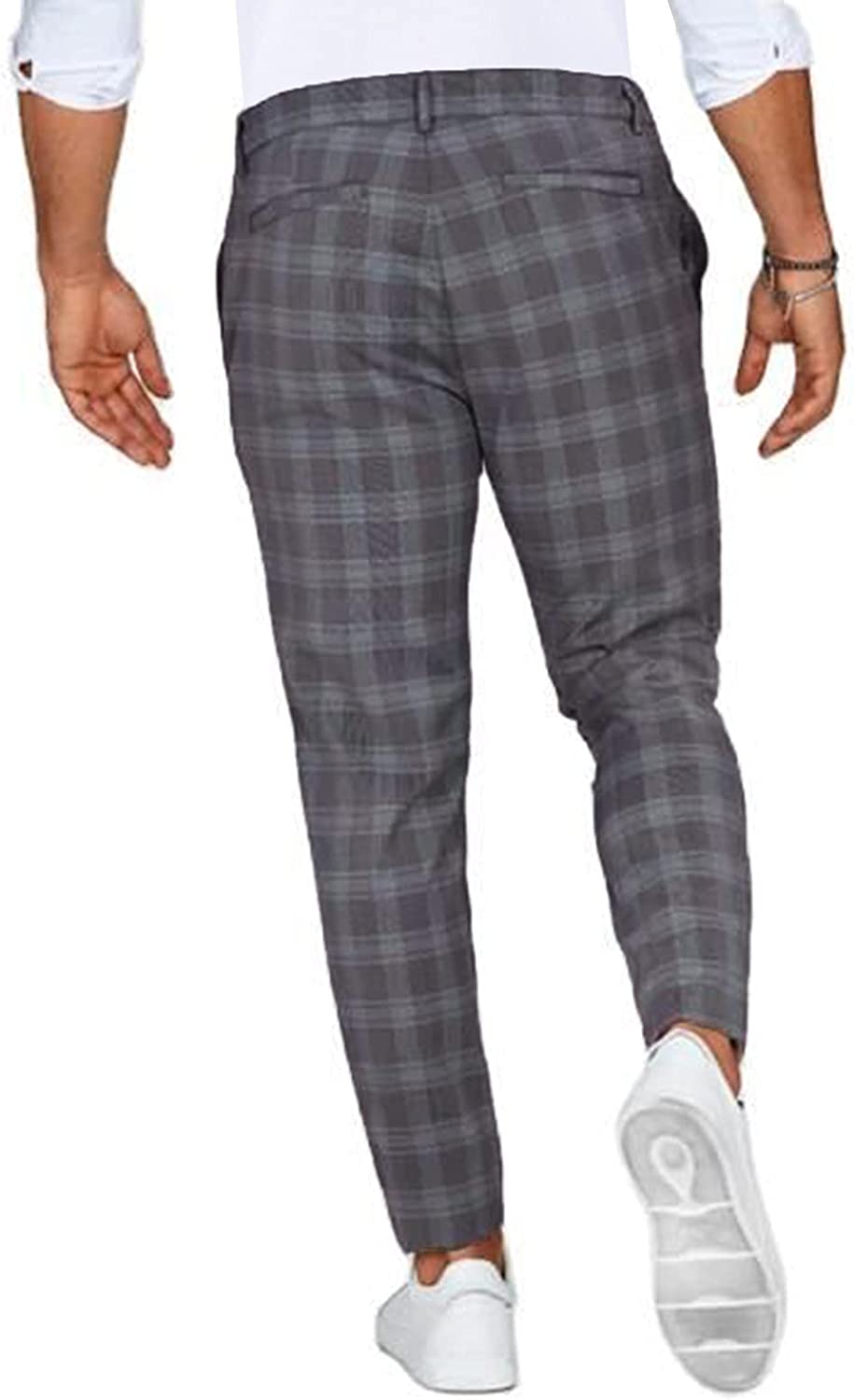Herren Slim Fit Chinohose – Modernes Karomuster, Stilvolle Freizeithose