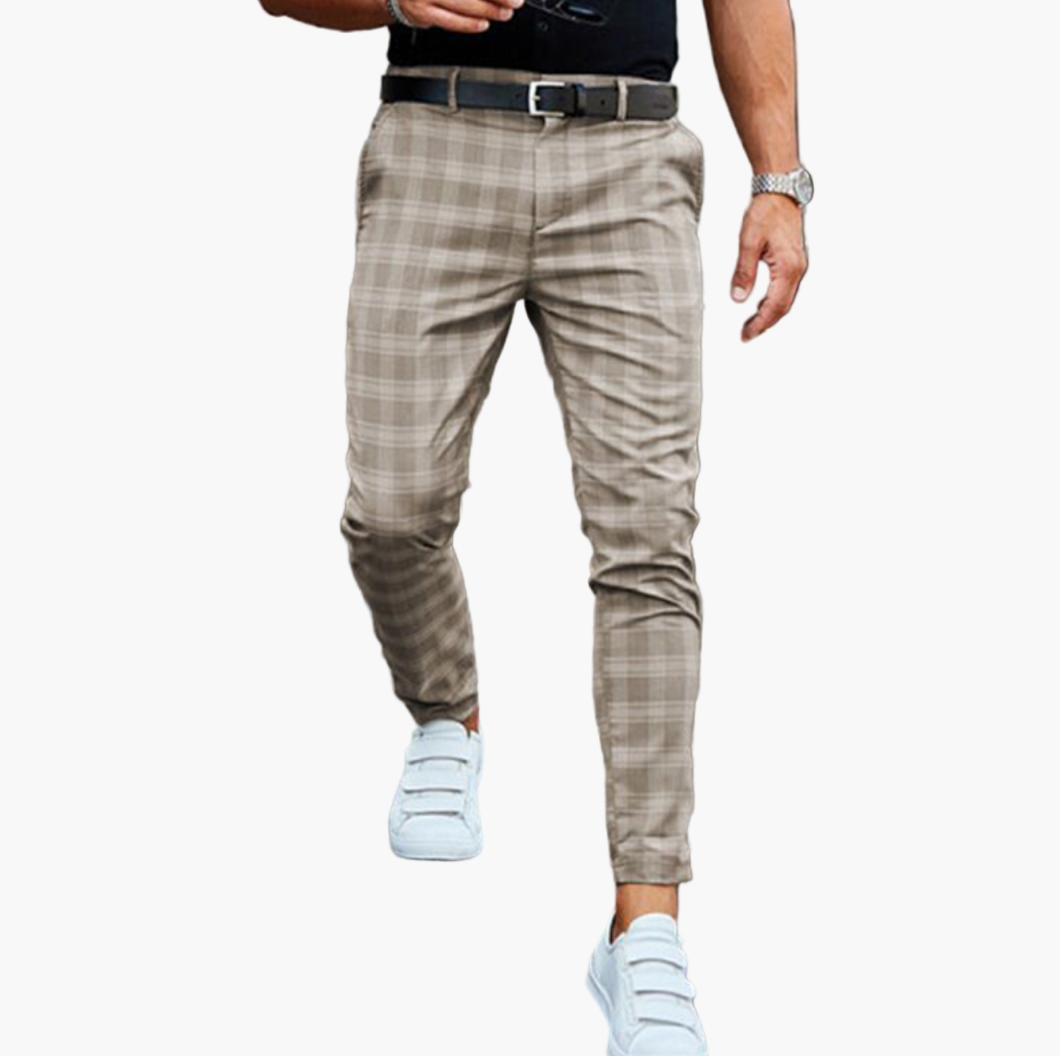 Herren Stretchige Karierte Chinohose – Modern & Vielseitig für Alltag und Business