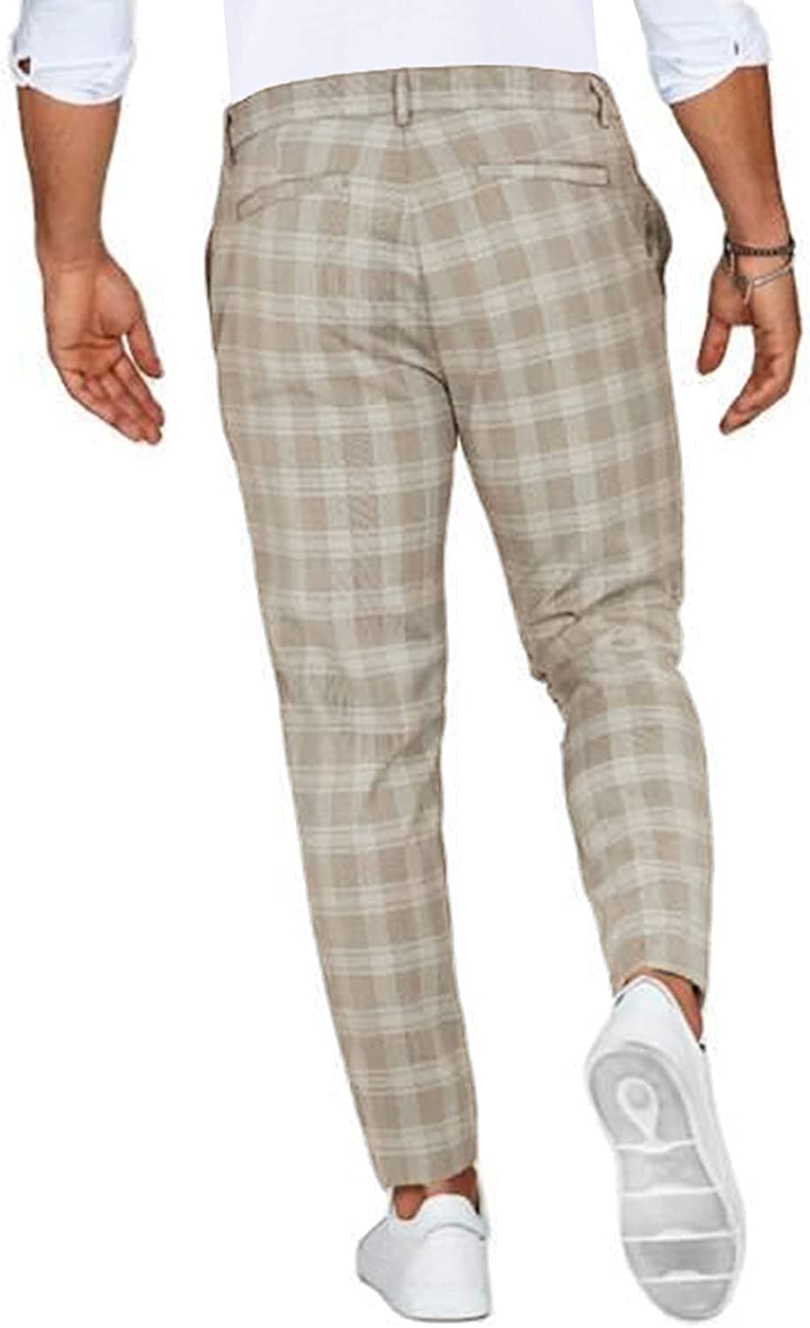 Herren Slim Fit Chinohose – Modernes Karomuster, Stilvolle Freizeithose