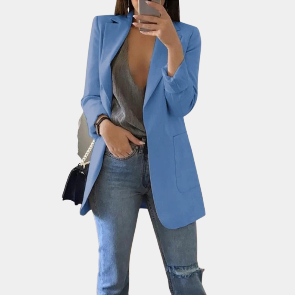 Damen Blazer Lang Elegant – Business & Casual Stil Blazer für Büro und Freizeit
