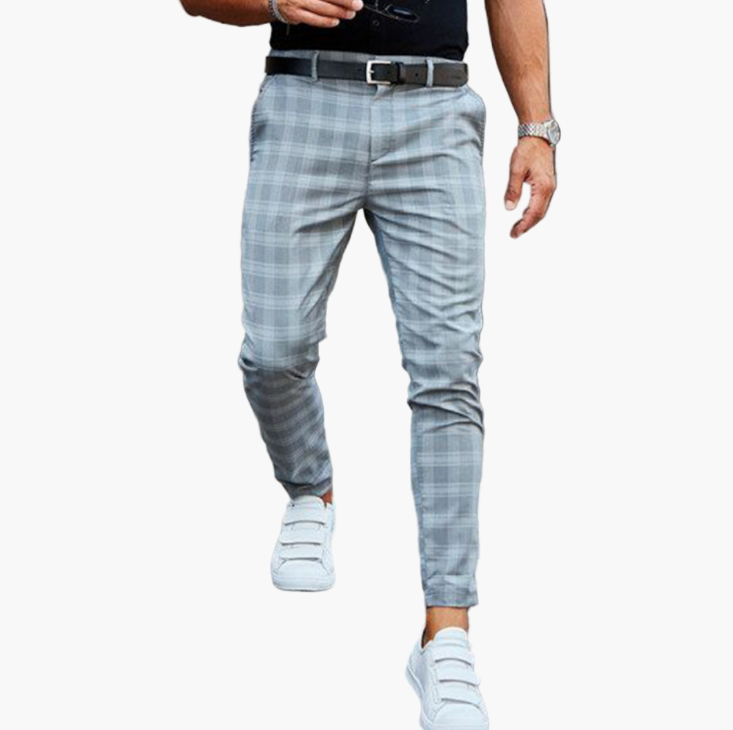Herren Stretchige Karierte Chinohose – Modern & Vielseitig für Alltag und Business