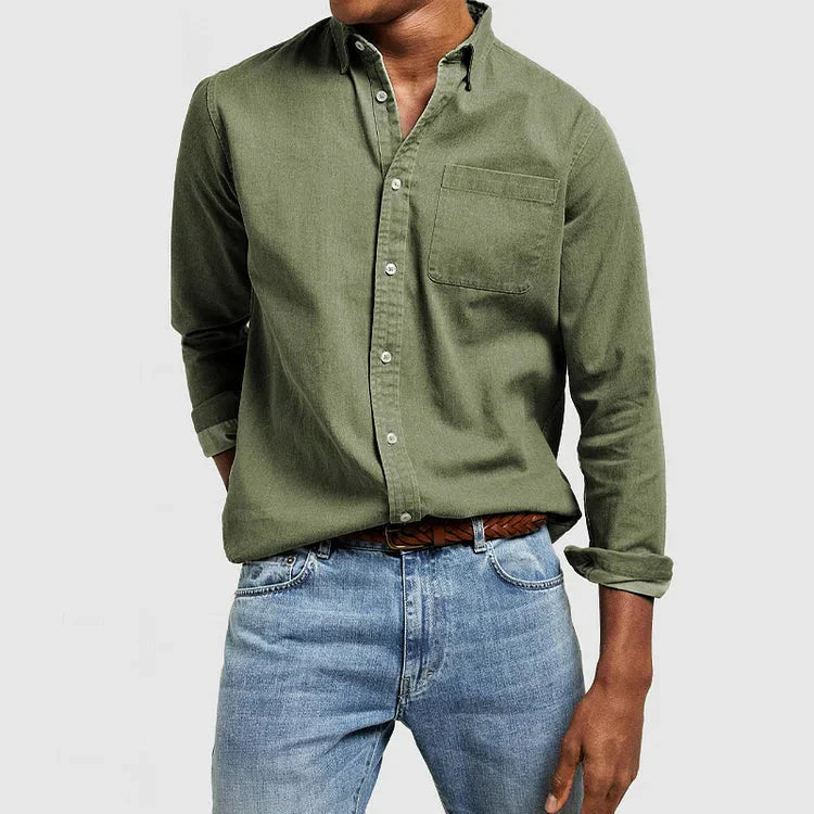Herren Freizeithemd mit Button-Down-Kragen – Zeitloses, Elegantes Casual-Hemd für Alltag und Büro