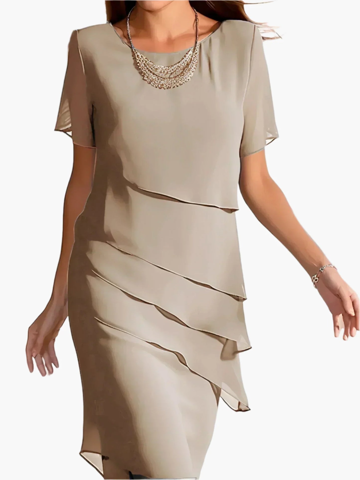 Damen Elegantes Schichtkleid für festliche Anlässe und Alltag