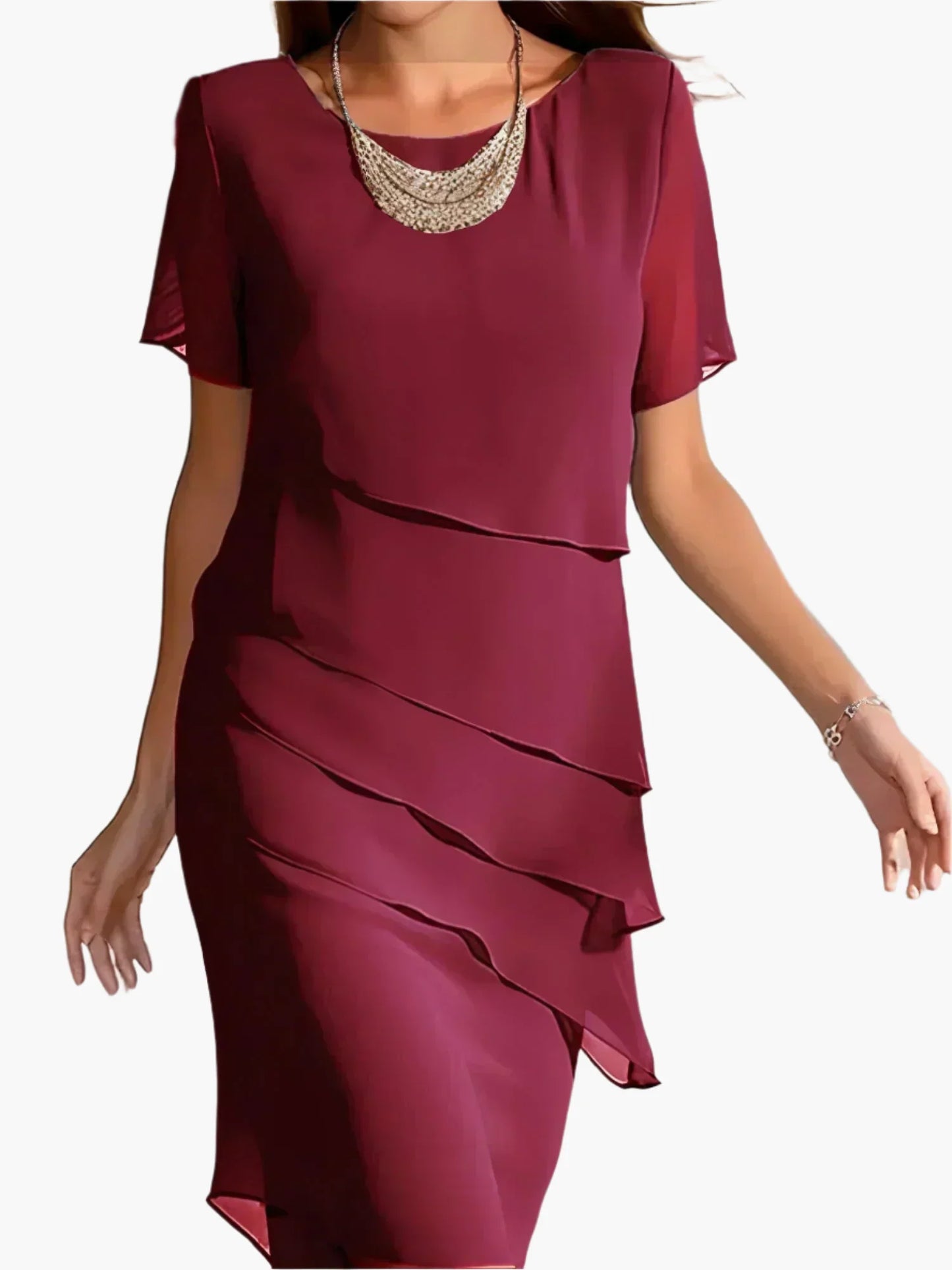 Damen Elegantes Schichtkleid für festliche Anlässe und Alltag
