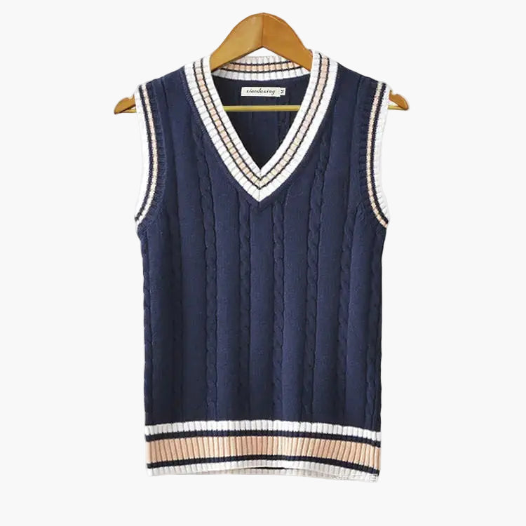 Herren Strick-Slipover im Preppy-Style – Ärmelloser Old Money Pullover für elegante Outfits
