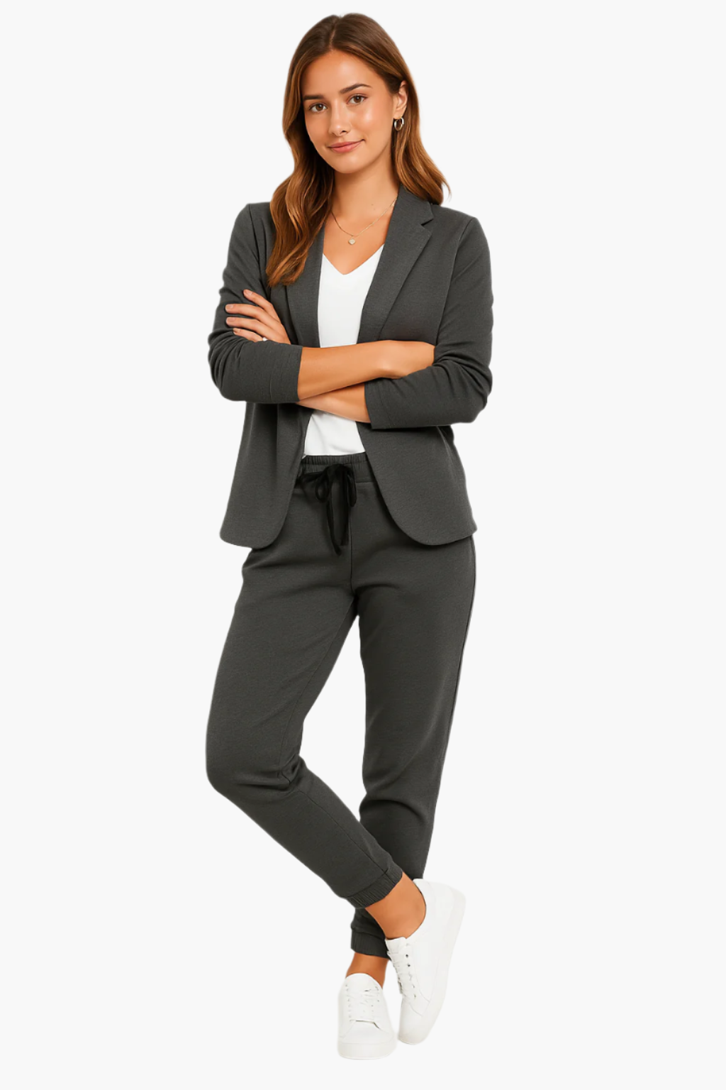 Damen Business Jogginganzug – Eleganter Blazer und Hose Set für Büro & Freizeit