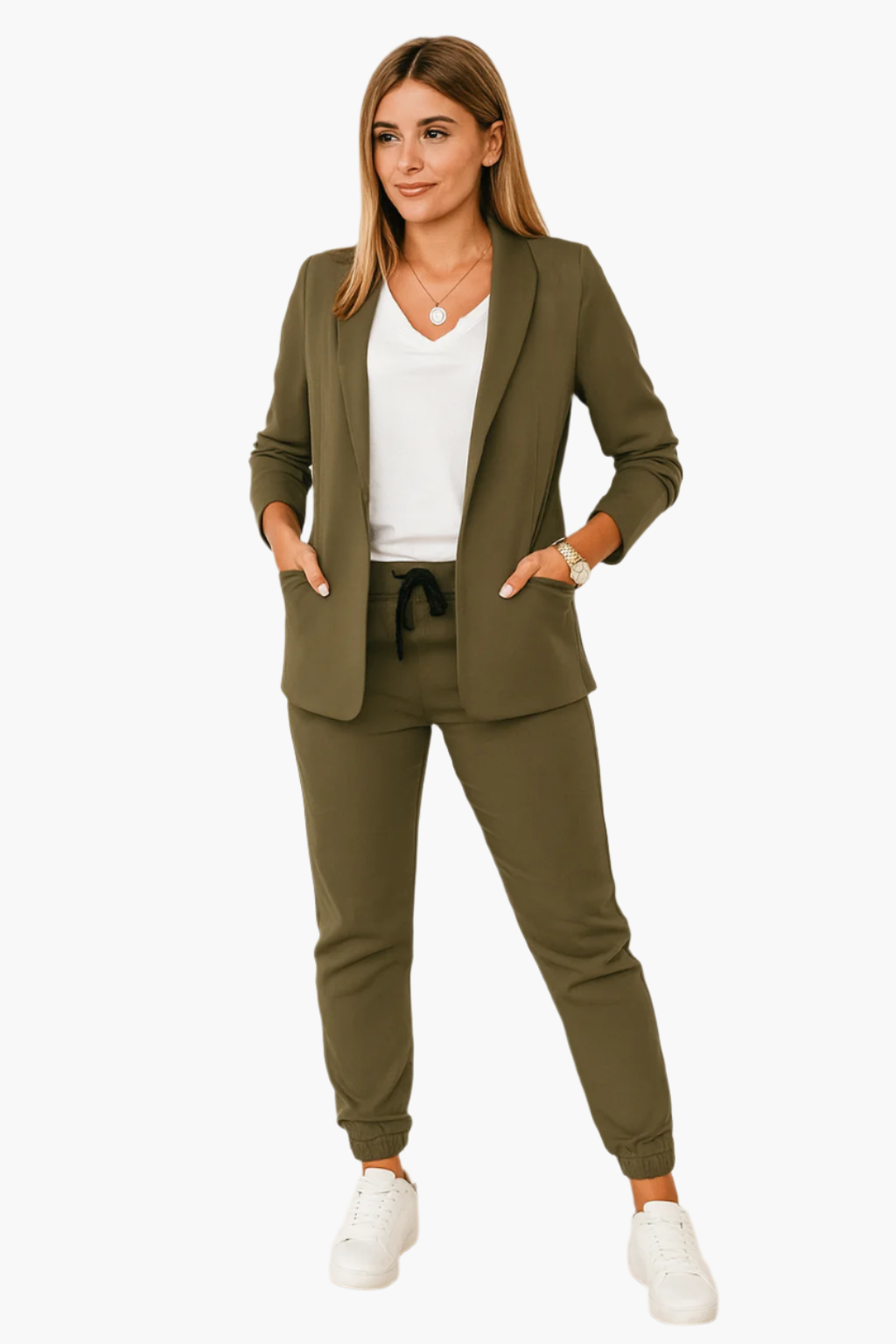 Damen Business Jogginganzug – Eleganter Blazer und Hose Set für Büro & Freizeit