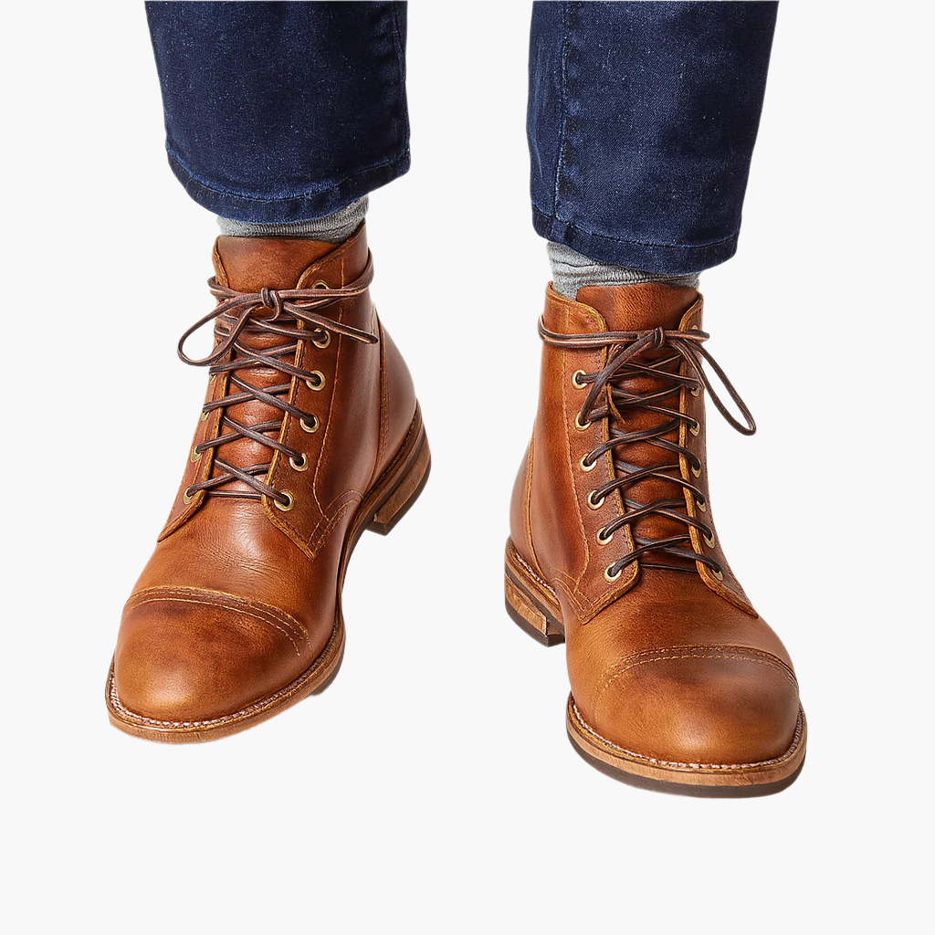 Herren Veganlederstiefel – Klassische Schnürboots für Alltag und Business