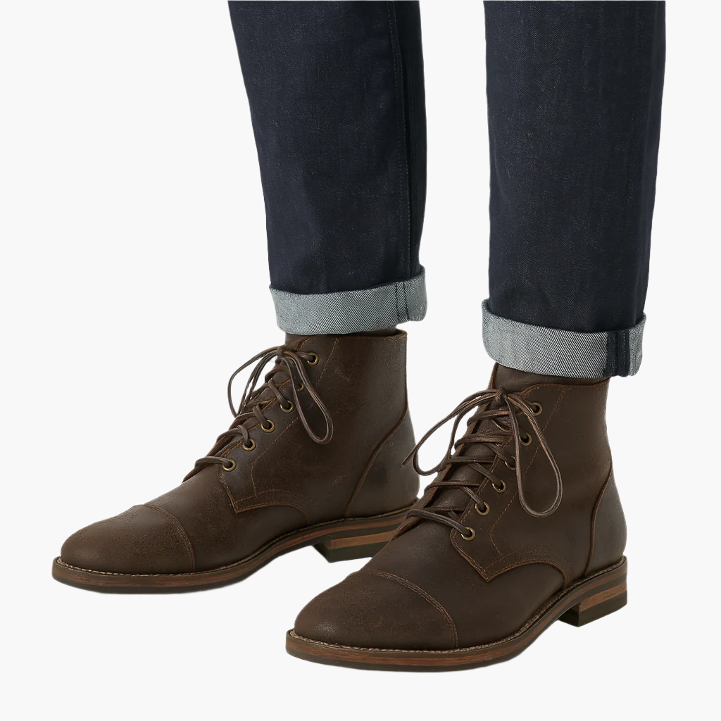 Herren Veganlederstiefel – Klassische Schnürboots für Alltag und Business