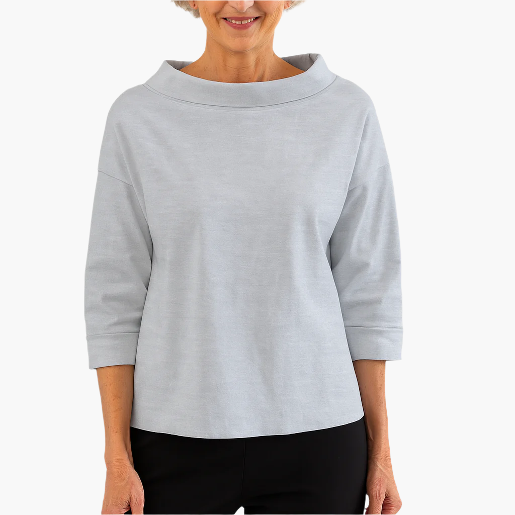 Elegantes Damen-Oberteil mit hohem Kragen – Stilvolles Basic für Alltag & besondere Anlässe