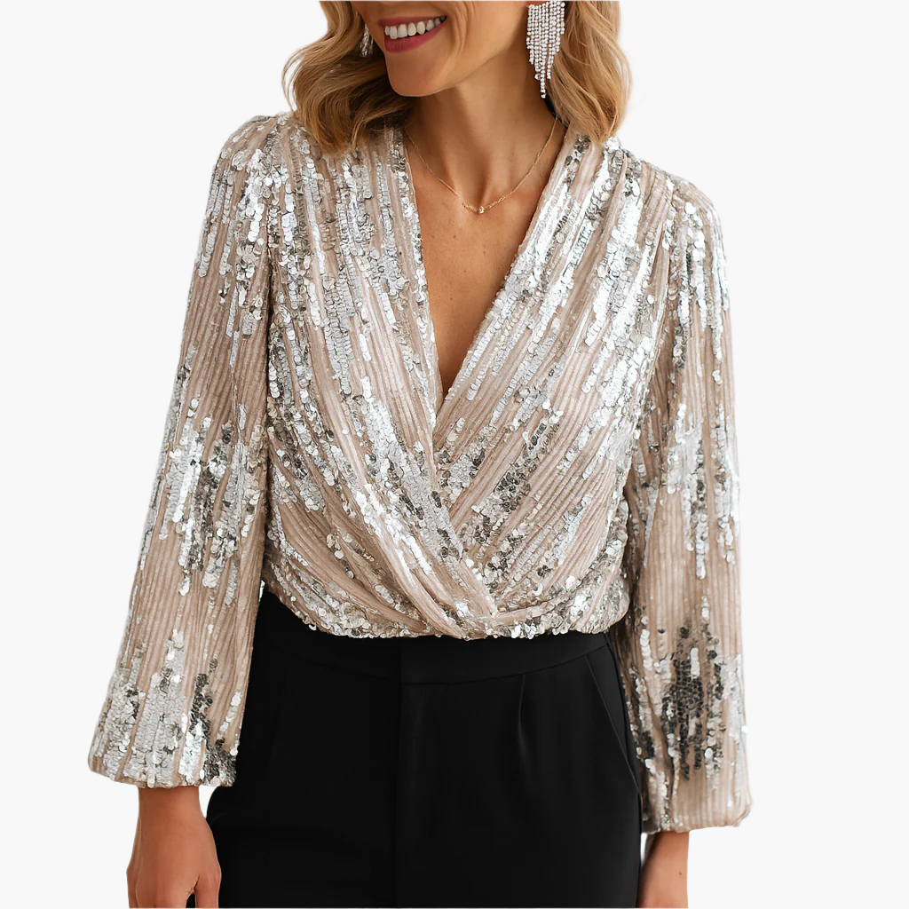 Damen Paillettentop Elegant Vintage-Stil für festliche Anlässe und Abendmode