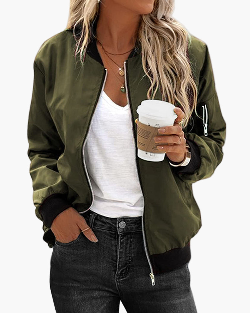 Damen Bomberjacke im klassischen Stil für lässige und elegante Outfits