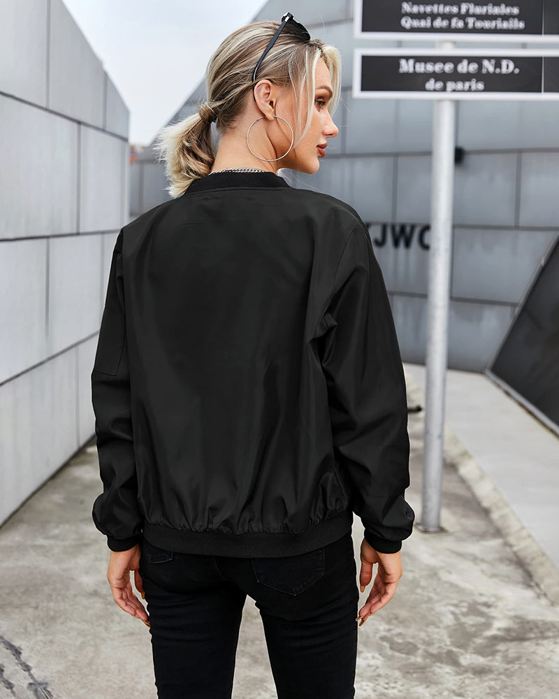 Damen Bomberjacke im klassischen Stil für lässige und elegante Outfits