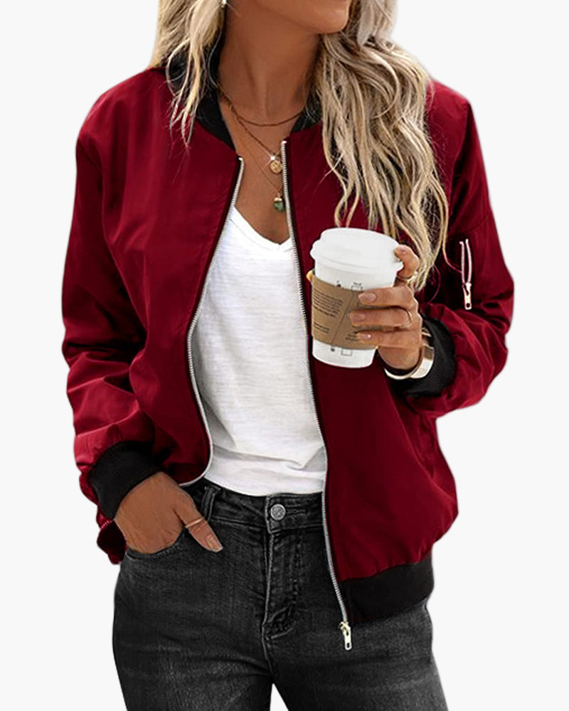 Damen Bomberjacke im klassischen Stil für lässige und elegante Outfits