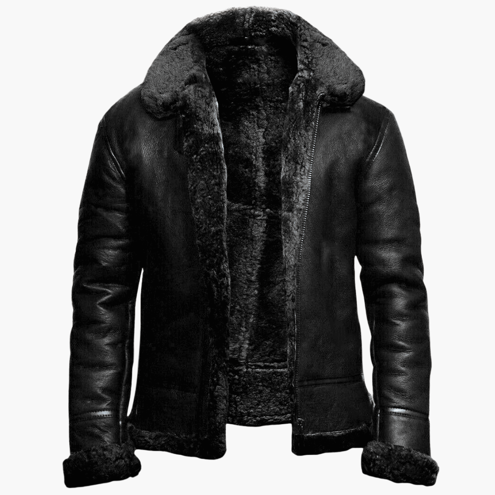 Herren Winter Fliegerjacke mit Fellkragen – Vintage Stil, Warm und Komfortabel