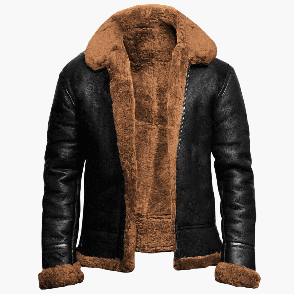 Herren Winter Fliegerjacke mit Fellkragen – Vintage Stil, Warm und Komfortabel