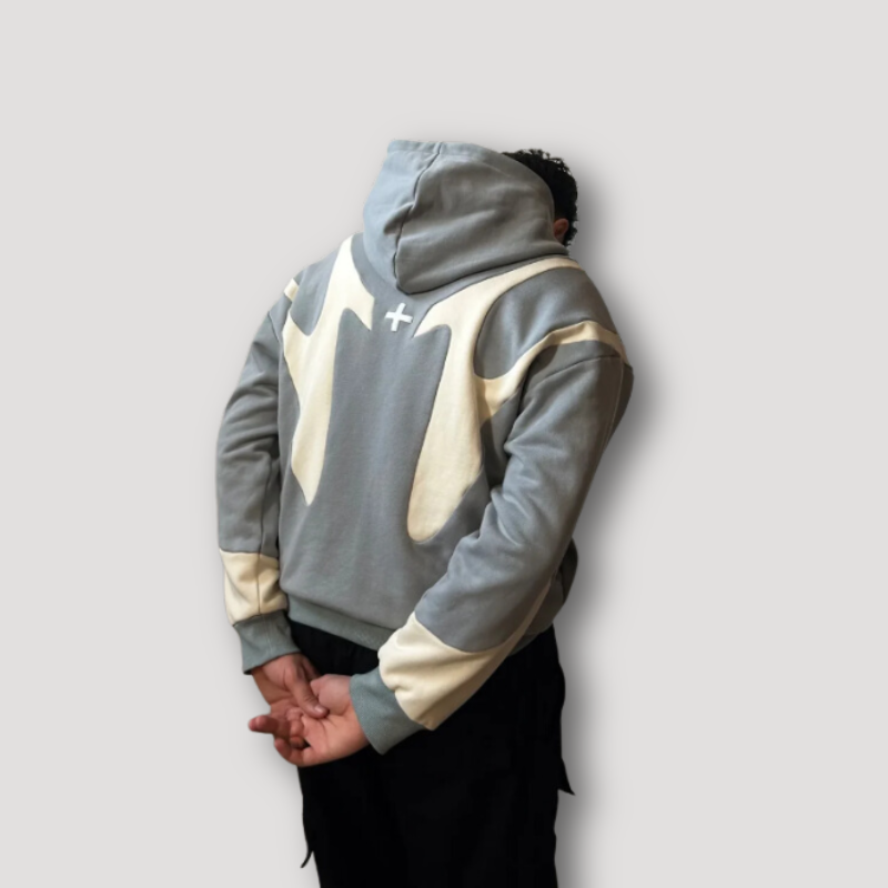 Herren Hoodie mit modernem Print und sportlichem Reißverschlussdesign
