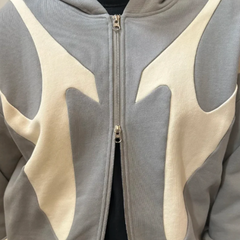 Herren Hoodie mit modernem Print und sportlichem Reißverschlussdesign
