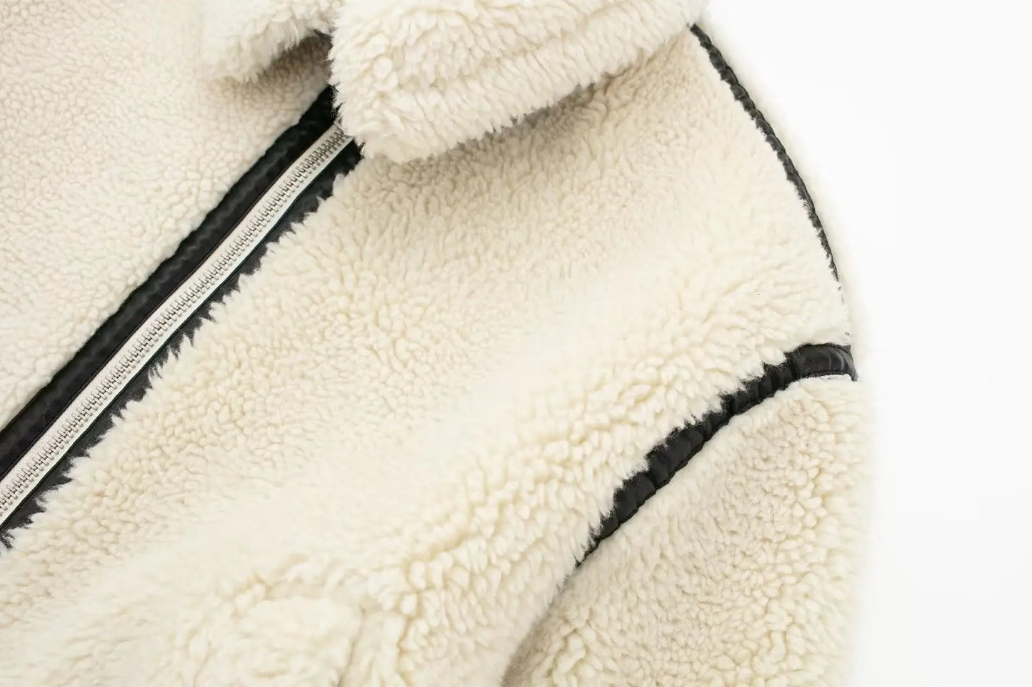 Damen Winterjacke Teddyfell Biker-Stil – Modisch & Warm für Alltag und Freizeit