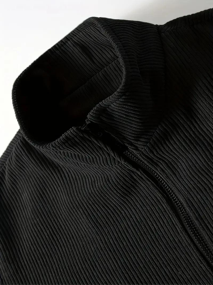 Herren Winterjacke im Cord-Look – Lässige Outdoor Übergangsjacke mit Teddyfutter