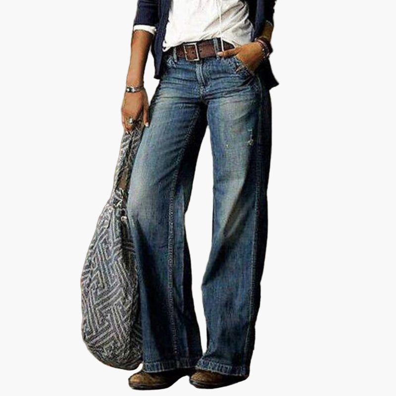 Damen Jeans mit hoher Taille und weitem Bein – Vintage Style für Freizeit & Alltag