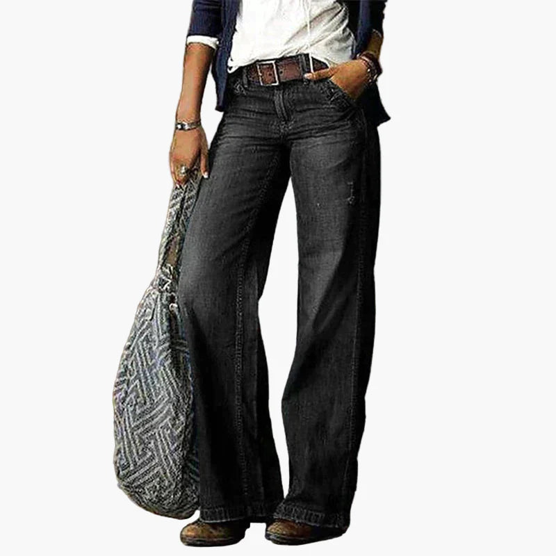 Damen Jeans mit hoher Taille und weitem Bein – Vintage Style für Freizeit & Alltag