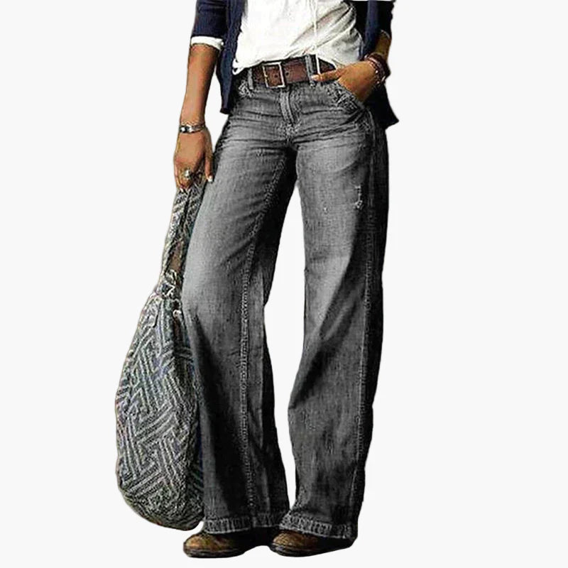 Damen Jeans mit hoher Taille und weitem Bein – Vintage Style für Freizeit & Alltag