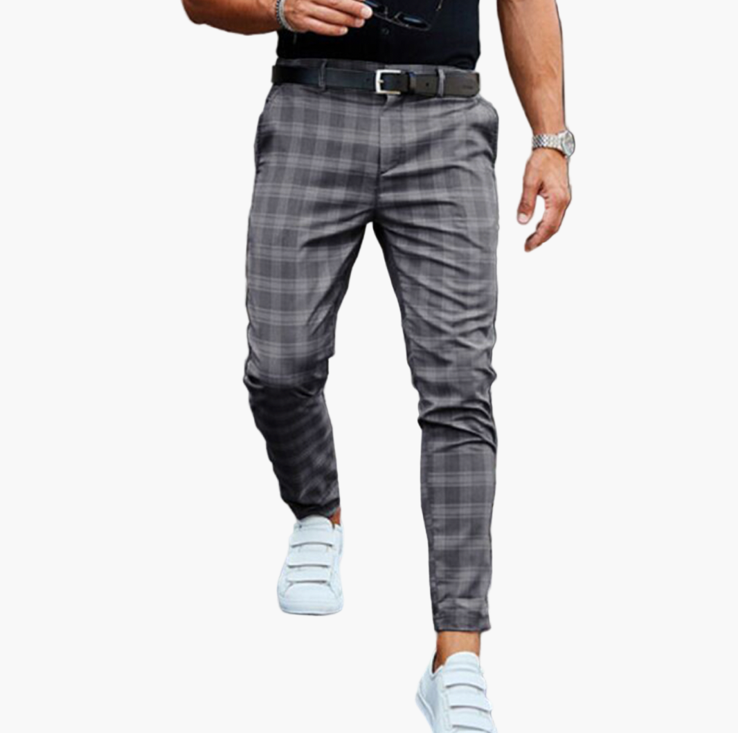 Herren Stretchige Karierte Chinohose – Modern & Vielseitig für Alltag und Business