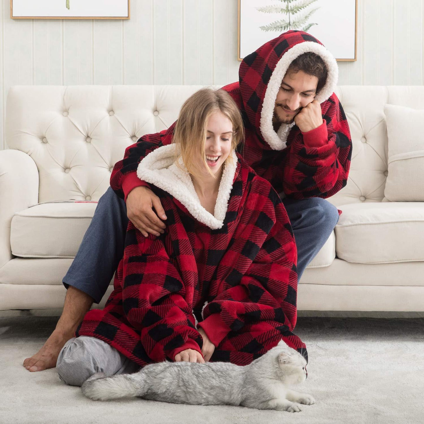 Unisex Kuschelige Übergrößen-Hoodie-Decke – Perfekt zum Loungen & Entspannen