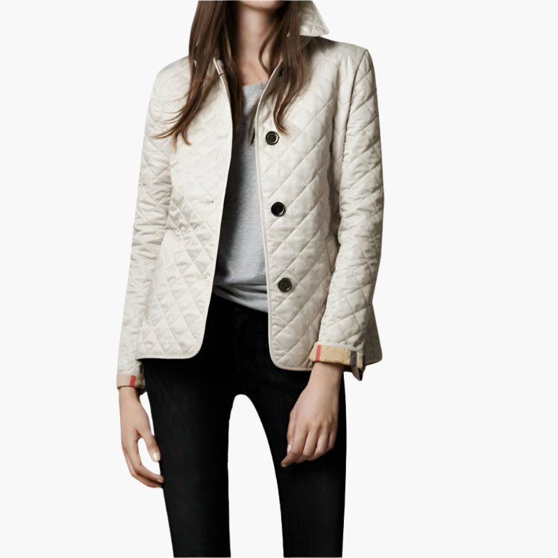 Damen Steppjacke im klassischen Rautenmuster – Eleganter Übergangsjacke für Alltag und Büro