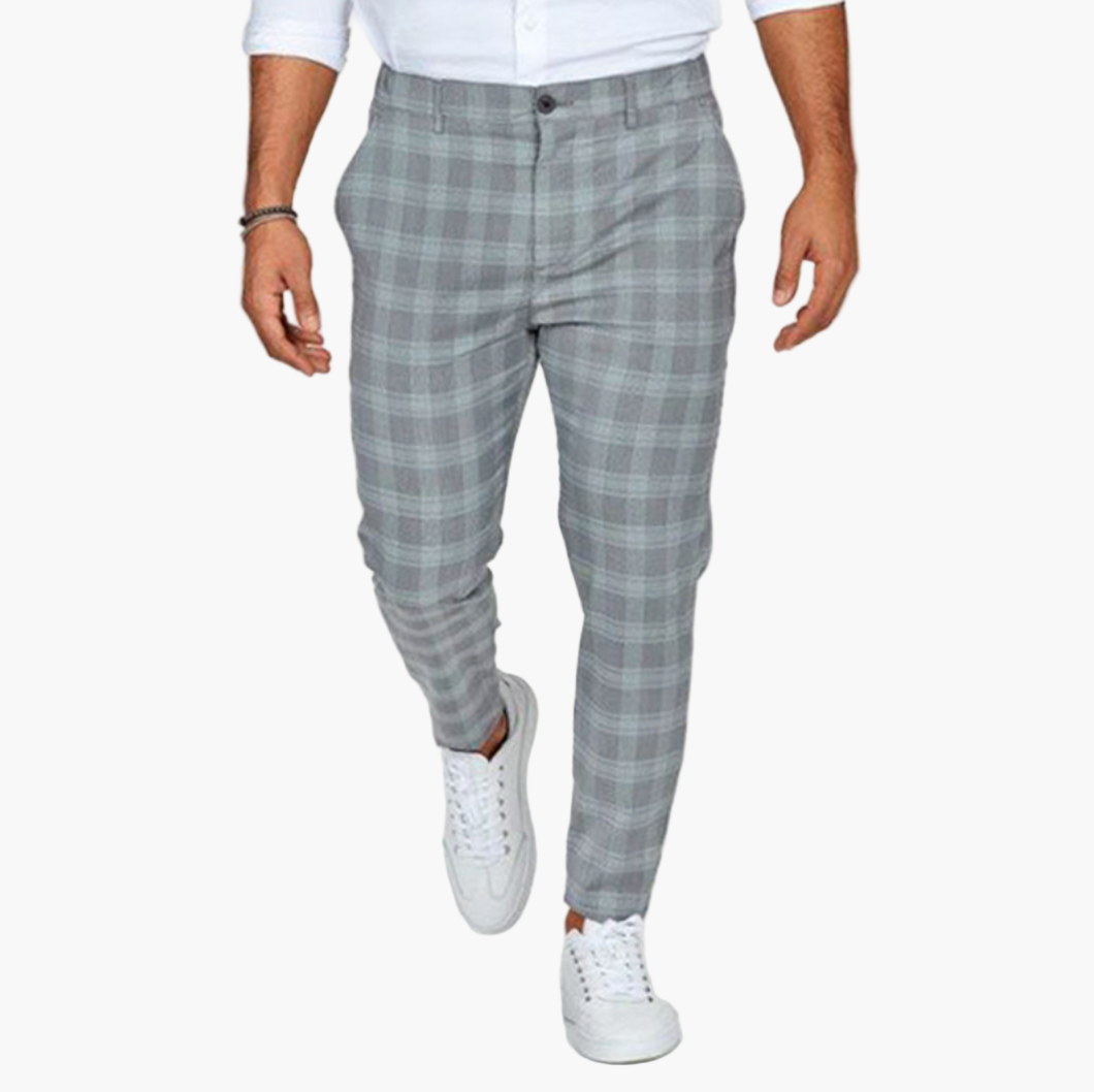 Herren Stretchige Karierte Chinohose – Modern & Vielseitig für Alltag und Business