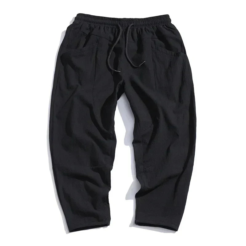 Herren Relaxed Fit Sommerhose – Cropped Leinen Style für Freizeit & Alltag