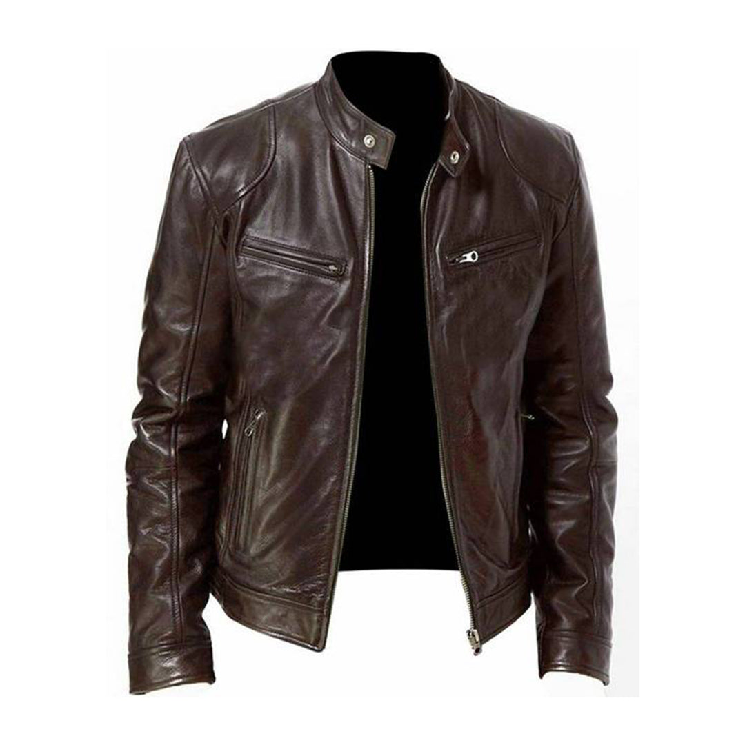 Herren Veganlederjacke – Klassischer Biker-Stil, Vielseitig für Alltag und Freizeit