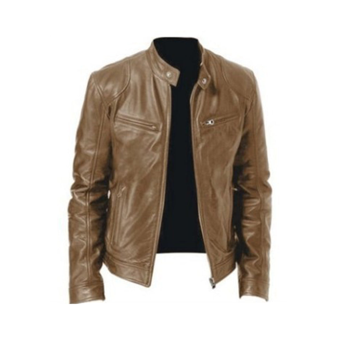 Herren Veganlederjacke – Klassischer Biker-Stil, Vielseitig für Alltag und Freizeit
