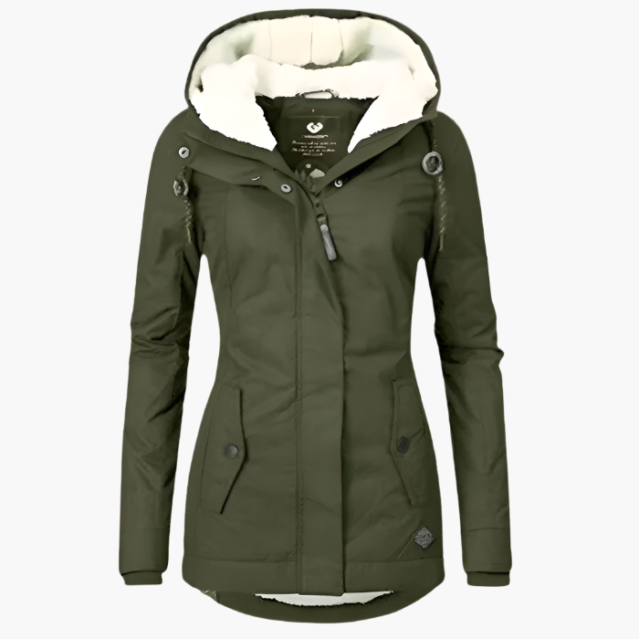 Damen Wintermantel mit Kapuze – Wasserdichte Outdoorjacke für Alltag und Freizeit