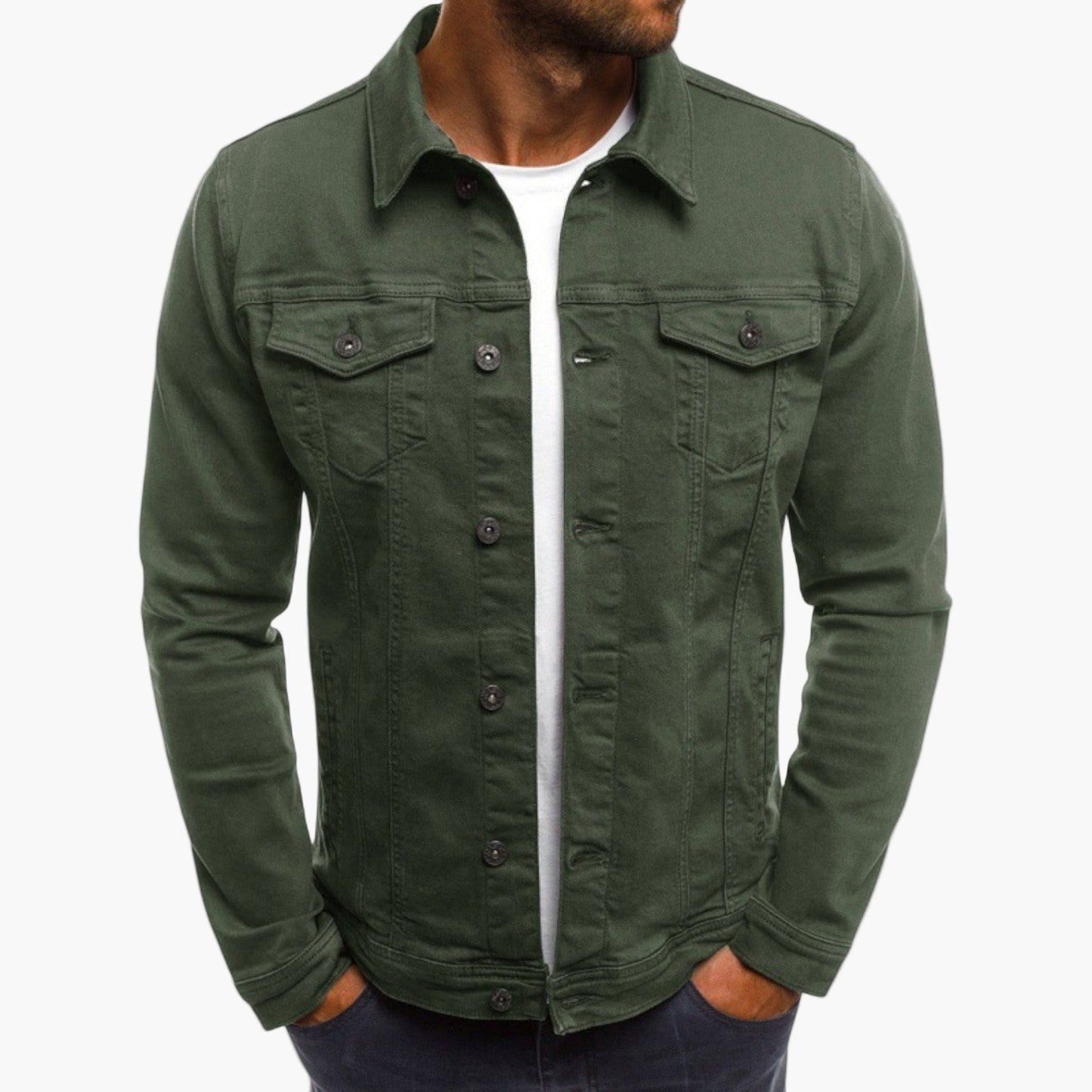 Herren Jeansjacke Slim Fit – Alltag, Arbeit & Freizeit, moderner Look