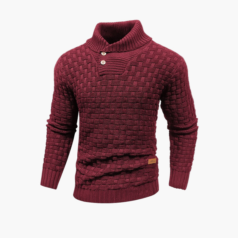 Herren Strickpullover mit Knopfleiste und Stehkragen – Winterlicher Casual-Style für Büro und Freizeit