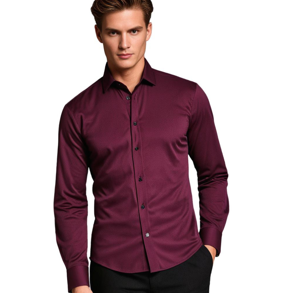 Herren Business Freizeithemd Slim Fit – Klassisches Stretch Hemd für Büro und Alltag