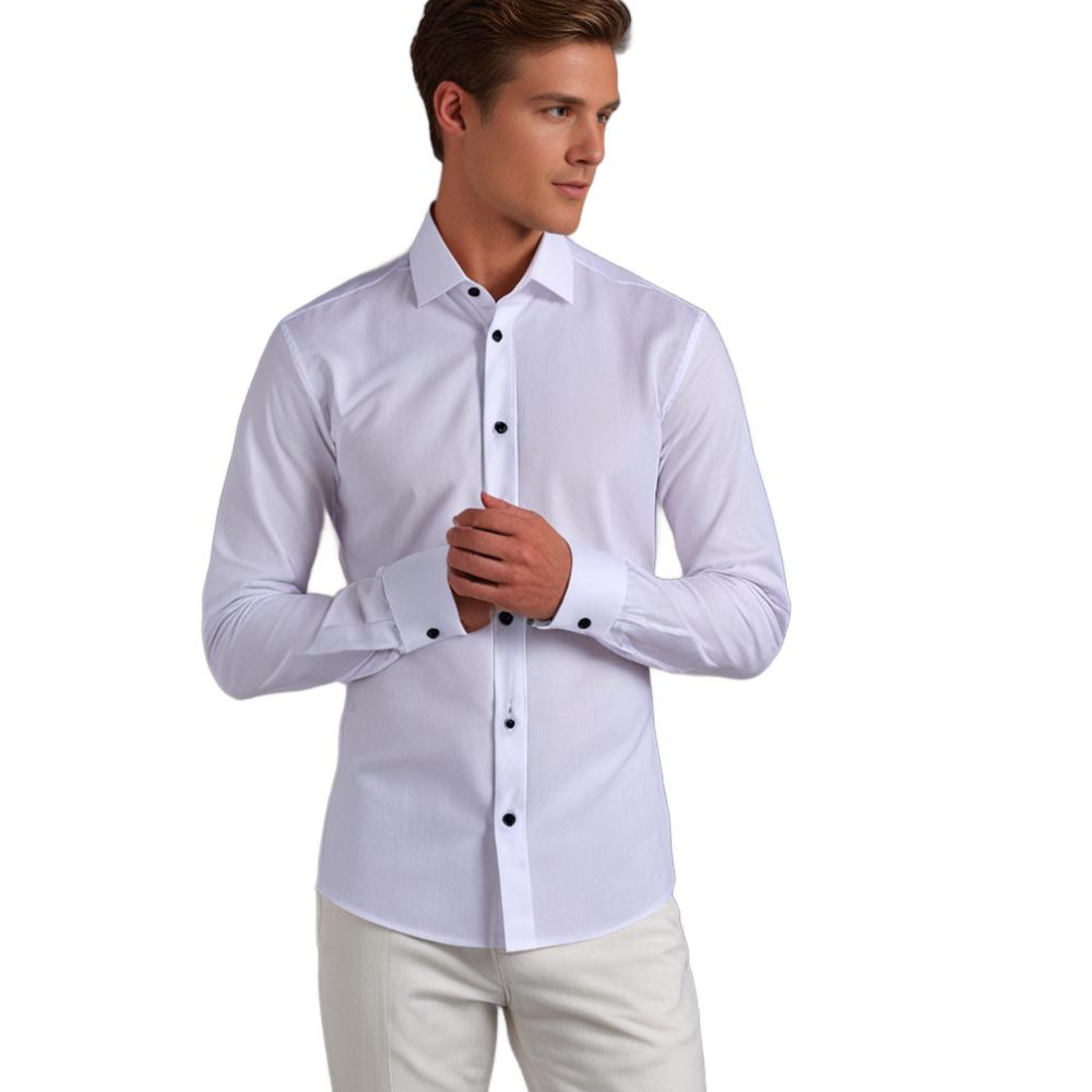 Herren Business Freizeithemd Slim Fit – Klassisches Stretch Hemd für Büro und Alltag
