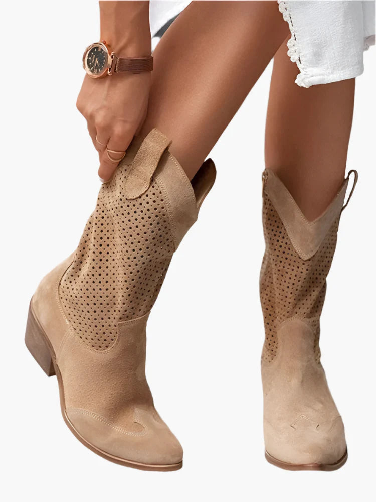 Damen Cowboy-Stiefel mit Reißverschluss – Modische Western Boots für Alltag und Freizeit